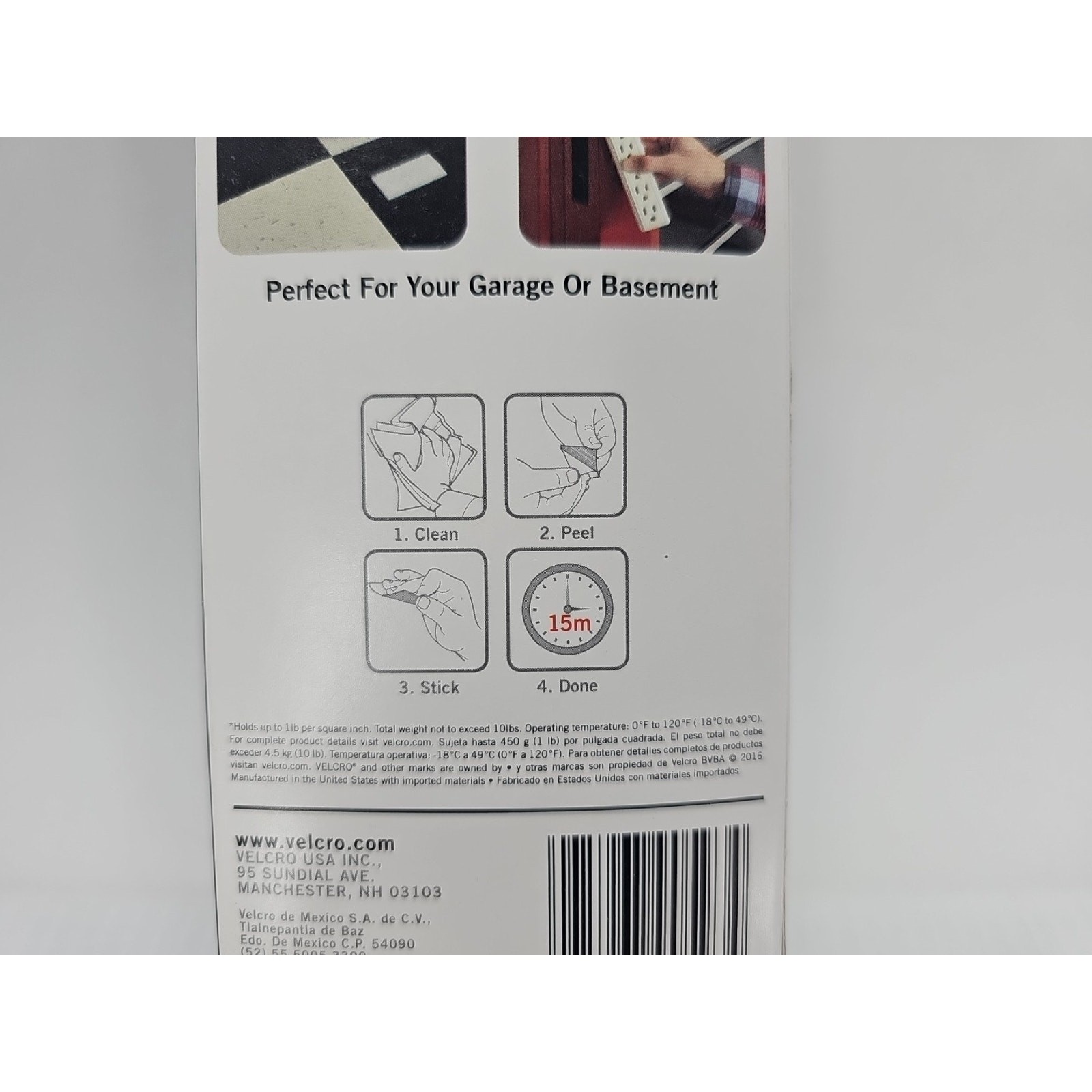 4′ x 2″ Velcro Roll • Industrial Strength • Holds Up to 10 lbs • Stick On [123]