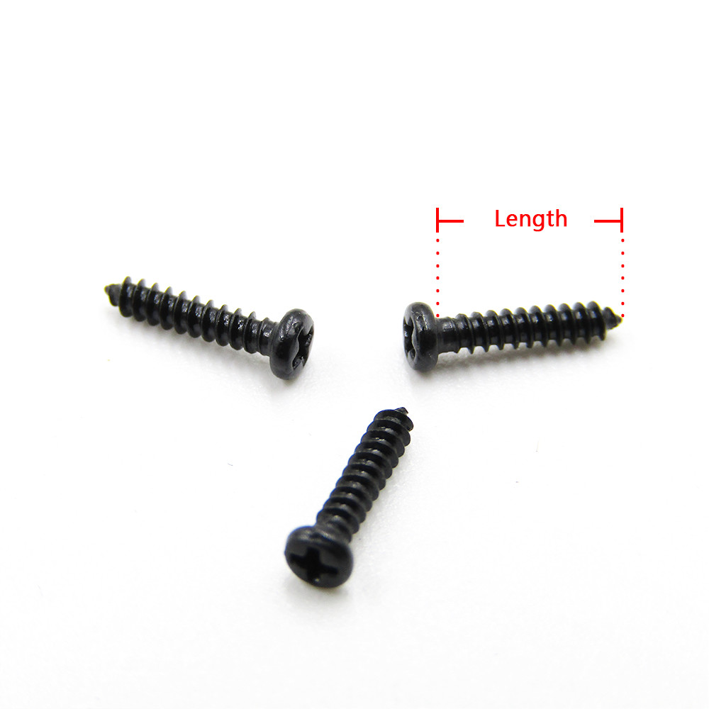 Black Small Self Tapping Screws Phillips Pan Head M1 M1.2 M1.4 M1.5 M1.6 M1.7 M2