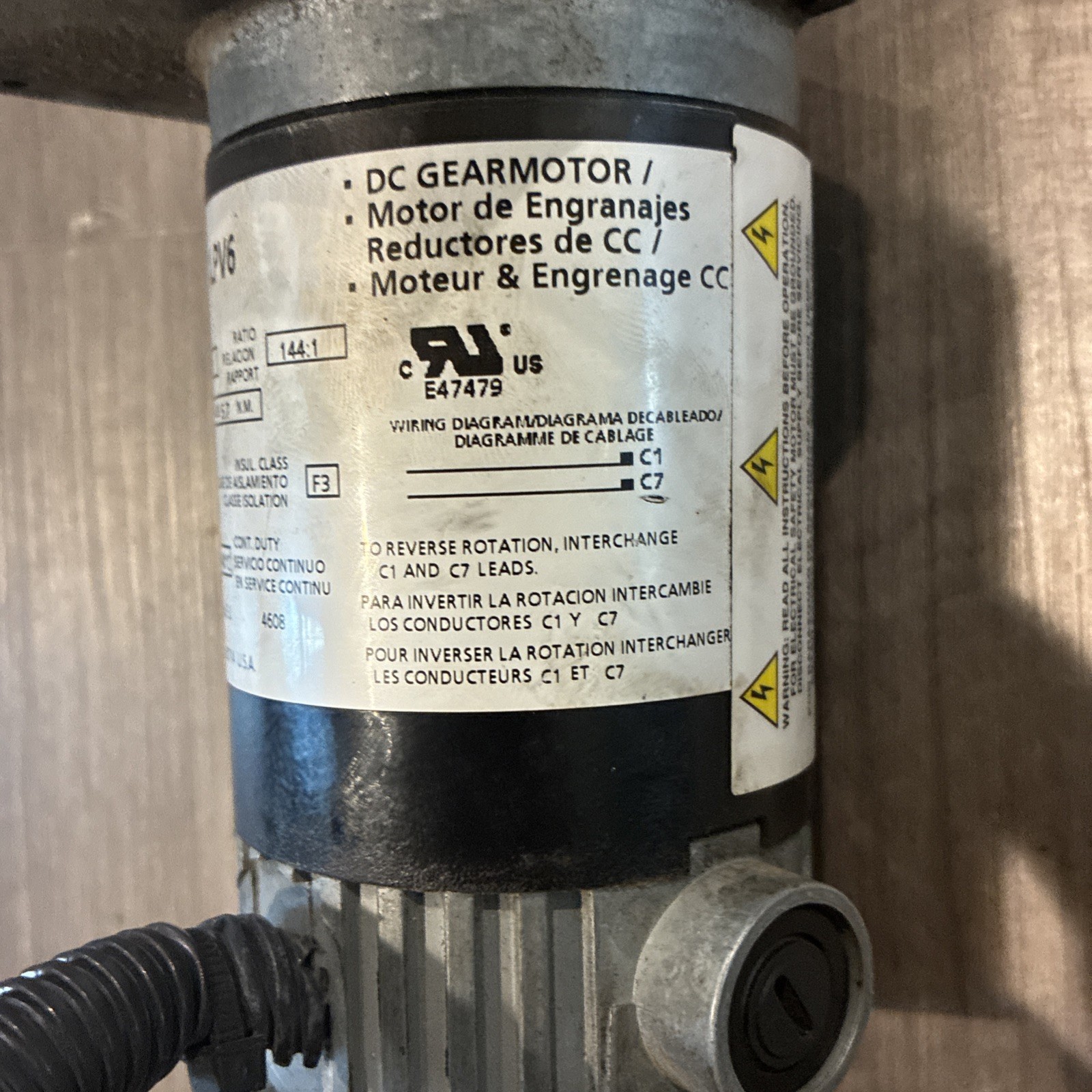 Dayton LT15 1Lpv6 DC Gearmotor, 50.0 In-lb Max. Torque, 18 RPM, PMDC, 1LPV6A