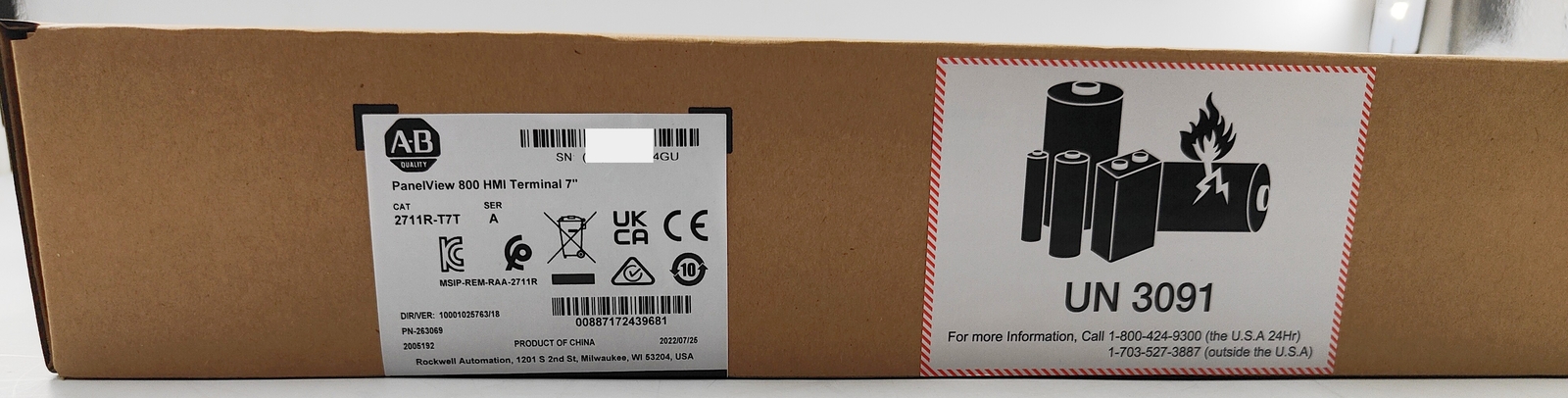 Allen-Bradley 2711R-T7T PANELVIEW 800 HMI TERMINAL US Stock