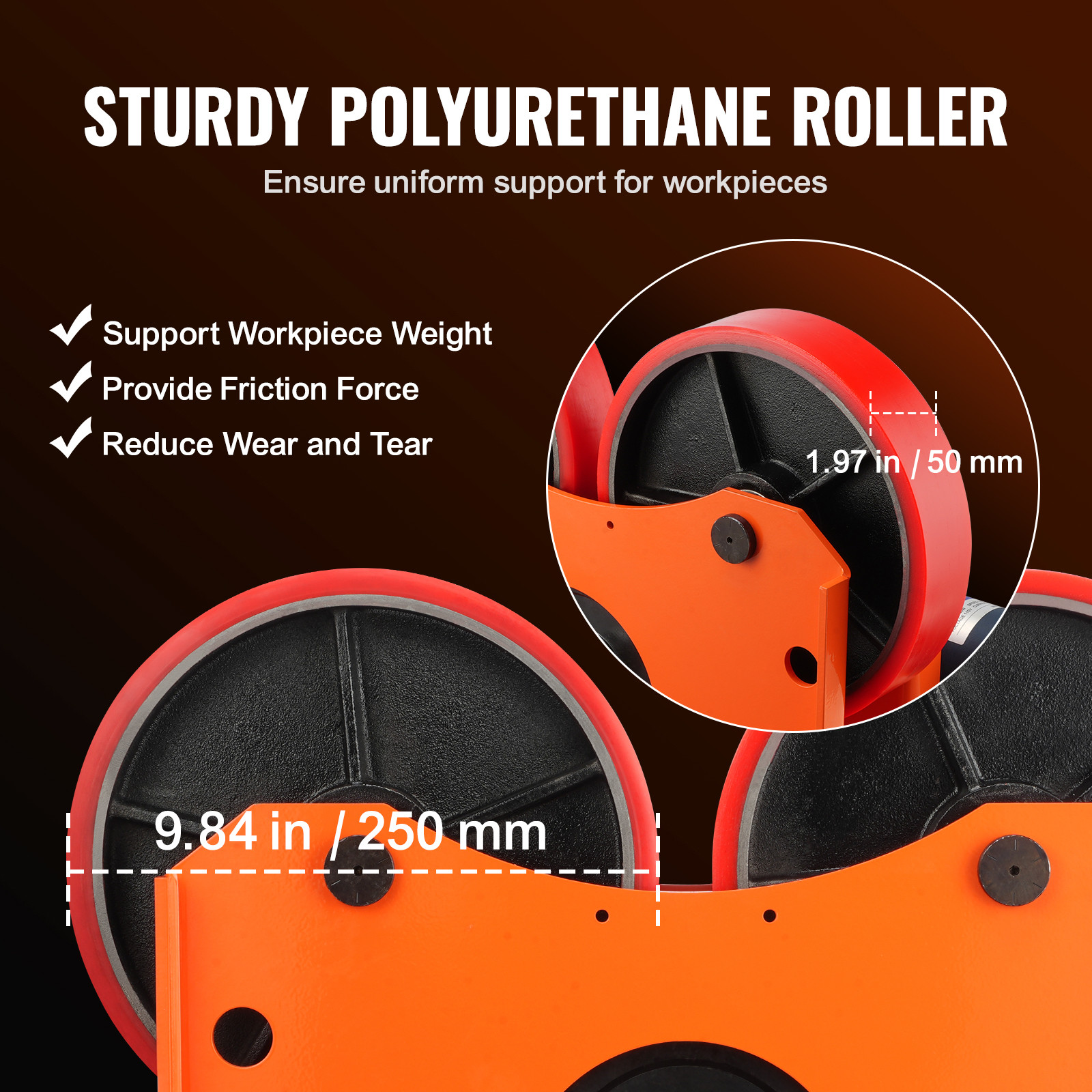 VEVOR Turning Rolls Linkage Roller 1000KG/2205LBS Loading Welding Turning Roll