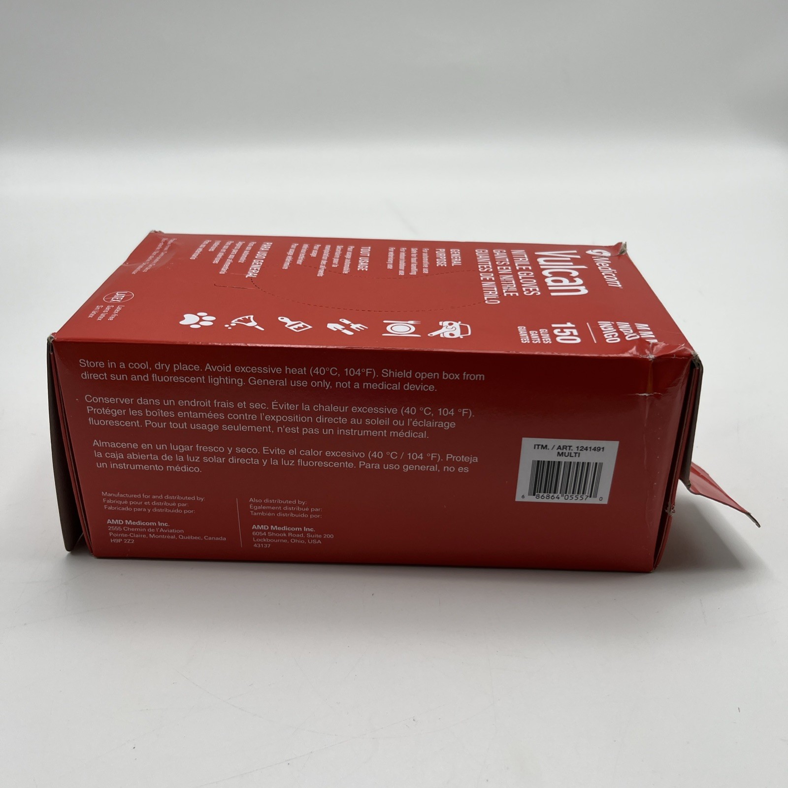 MEDICOM Vulcan Latex-Free Indigo Nitrile Gloves, Size M – 150 Count
