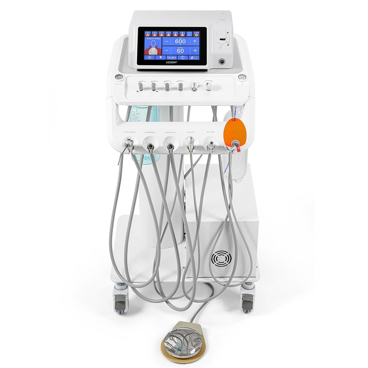 Portable Dental Delivery Unit System 4Hole Air Compressor Suction Case Cart