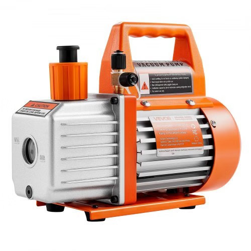 Vacuum Pump, 3.5 CFM 1/4 HP, HVAC Single Stage Rotary Vane AC Vacuum Pump, for R