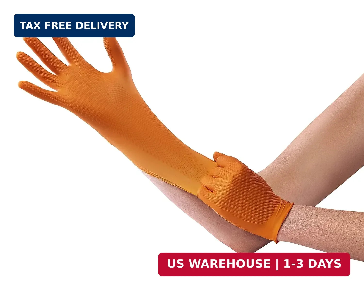 Venom Steel Orange Nitrile Gloves, 8 mil Thick, One Size (Pack of 50),
