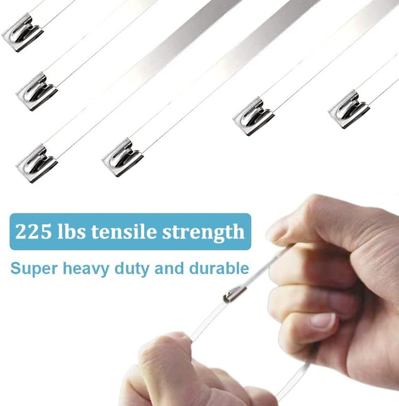 Metal Zip Ties Stainless Steel Cable Tie 11.8 Inch Extra Heavy Duty