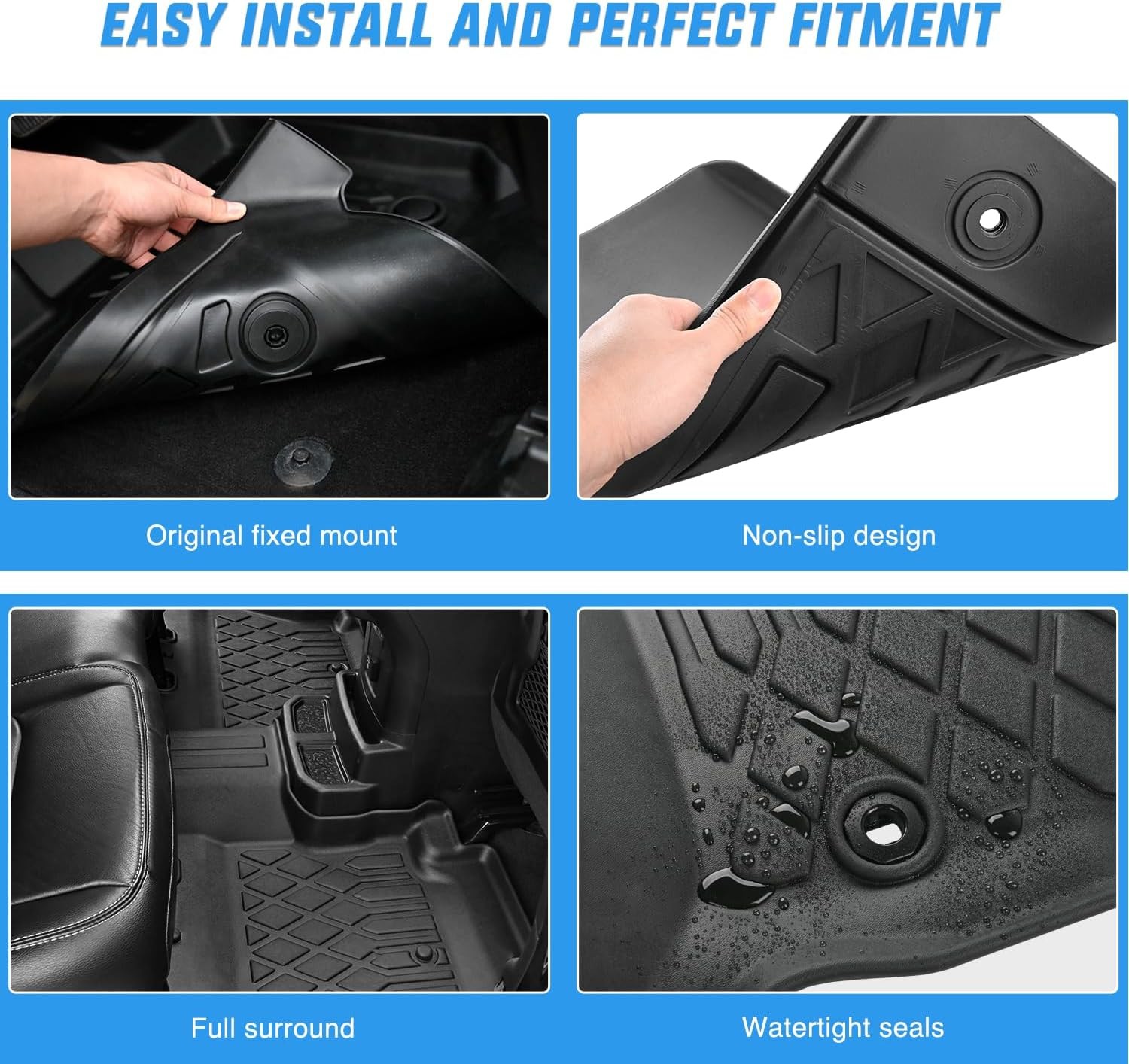 Nilight TPE Floor Mats for Toyota Camry 2015 2016 2017, All Weather Custom Fi…
