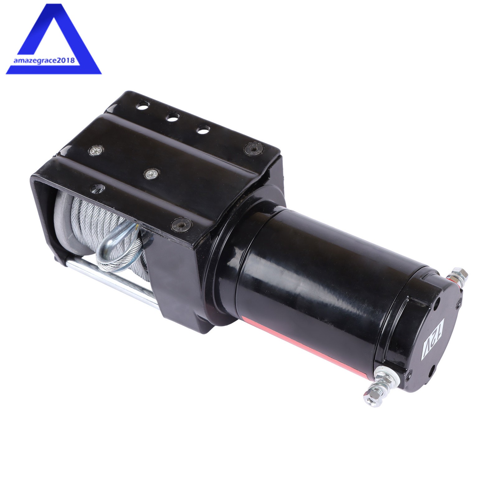 12VDC 3000LBS 1.3HP Electric Winch 32ft Synthetic Rope 2.5m Wired Remote IP55