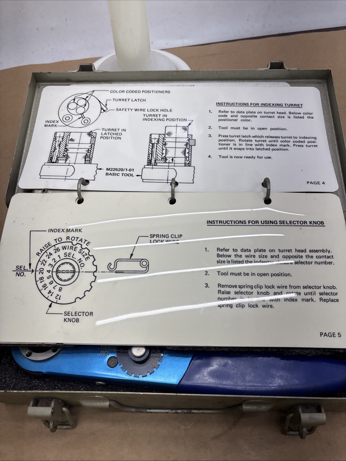 Pre Owned DMC M83507/11-01 Tool Kit for MIL-C-22520/1 Crimping Tool & Turrets.
