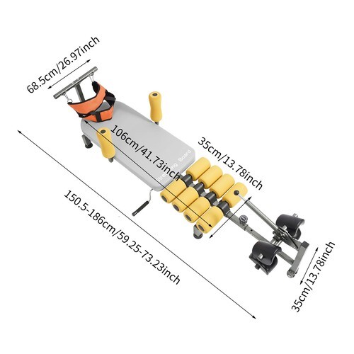 Traction Table Cervical Lumber Spine Back Stretcher Traction Bed 150kg/330.7lbs