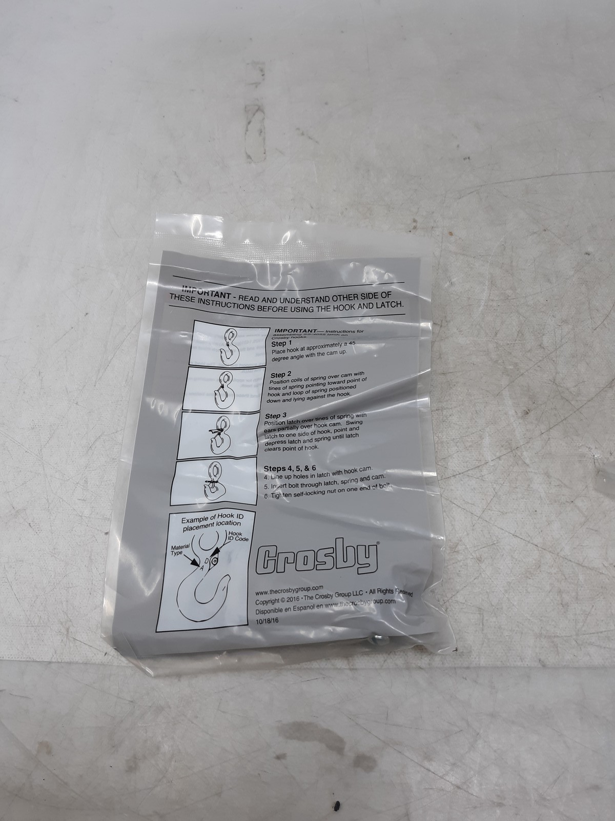 Crosby SS-4055 Stainless Steel Hook Latch Kit – Fits Older Style Hooks