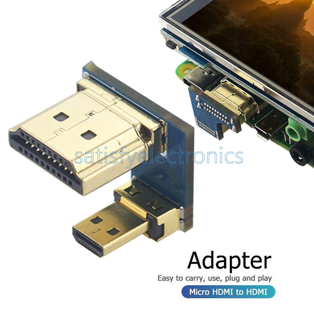 Mini Micro HDMI to HDMI Converter HDMI Screen Adapter for Raspberry Pi 4B NEW