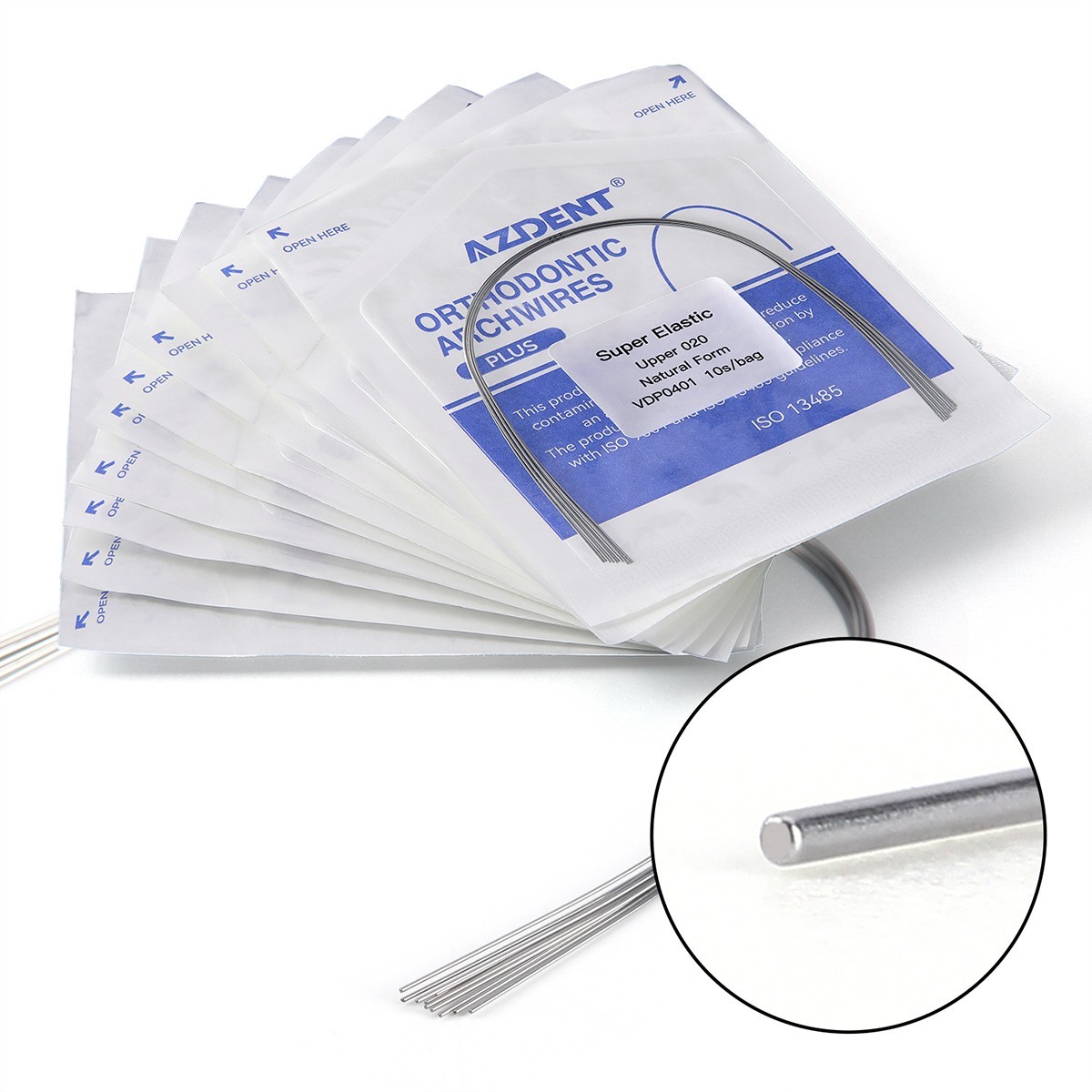 AZDENT Dental Orthodontic Bracket Brace Mini Standard Roth MBT/Natural arch wire