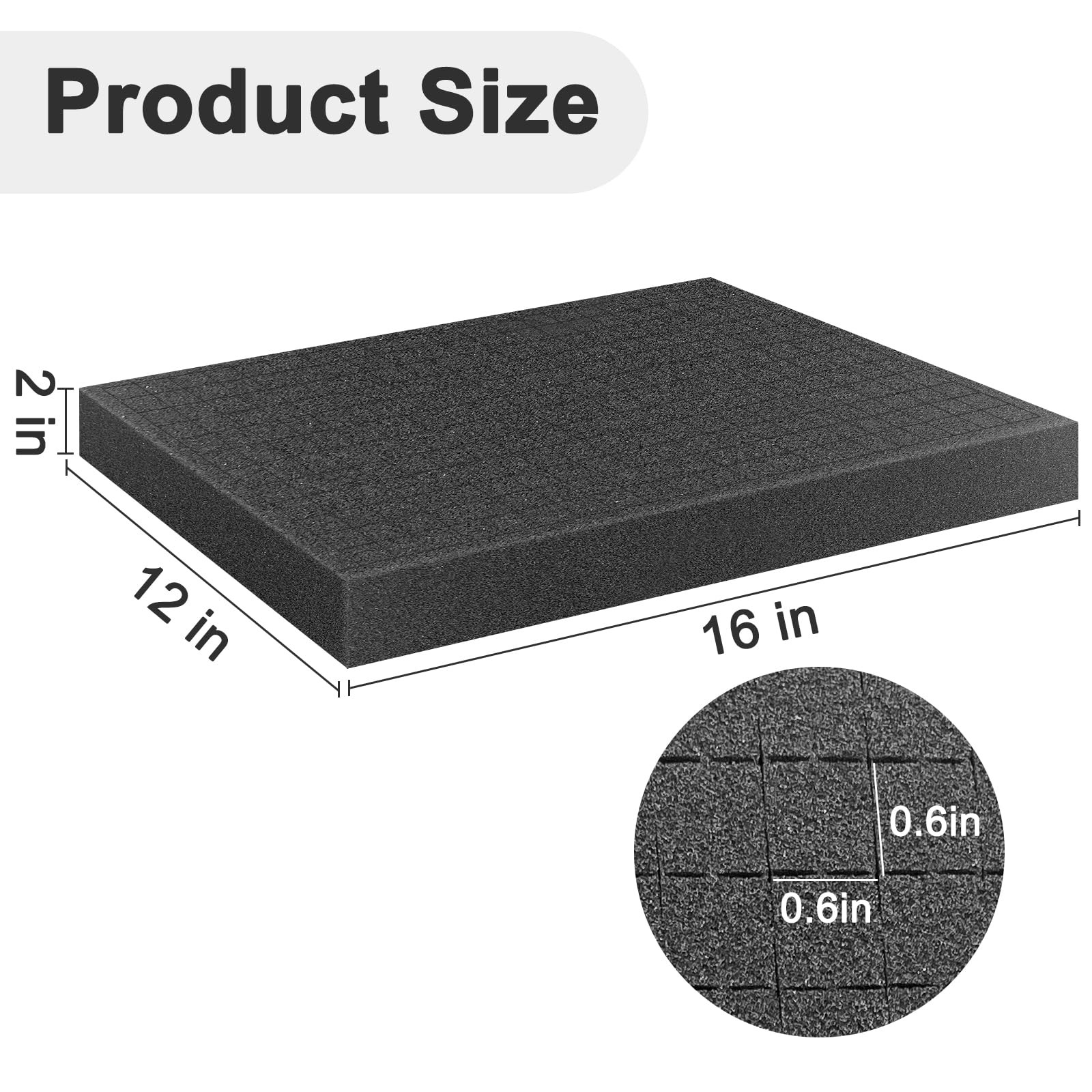 2-Pack 16 X 12 X 2″ Pre-Cubed Customization Gun Case Foam Inserts | Polyurethane
