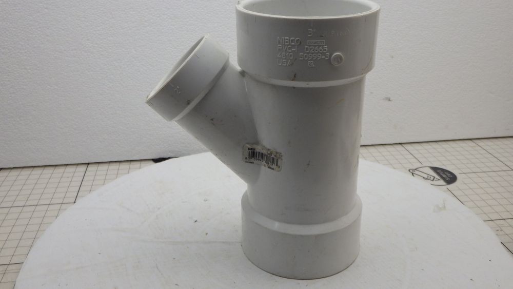 NIBCO 4810 3″ x 3″ x 2″ PVC DWV 45-Degree Wye Fitting All Hub C4810HD332