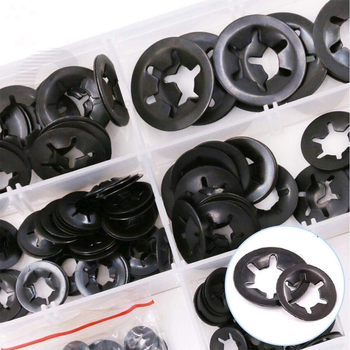 340x Clamp Washer Retaining Ring Lock Fastener Combination Kit Quick Lock Washer