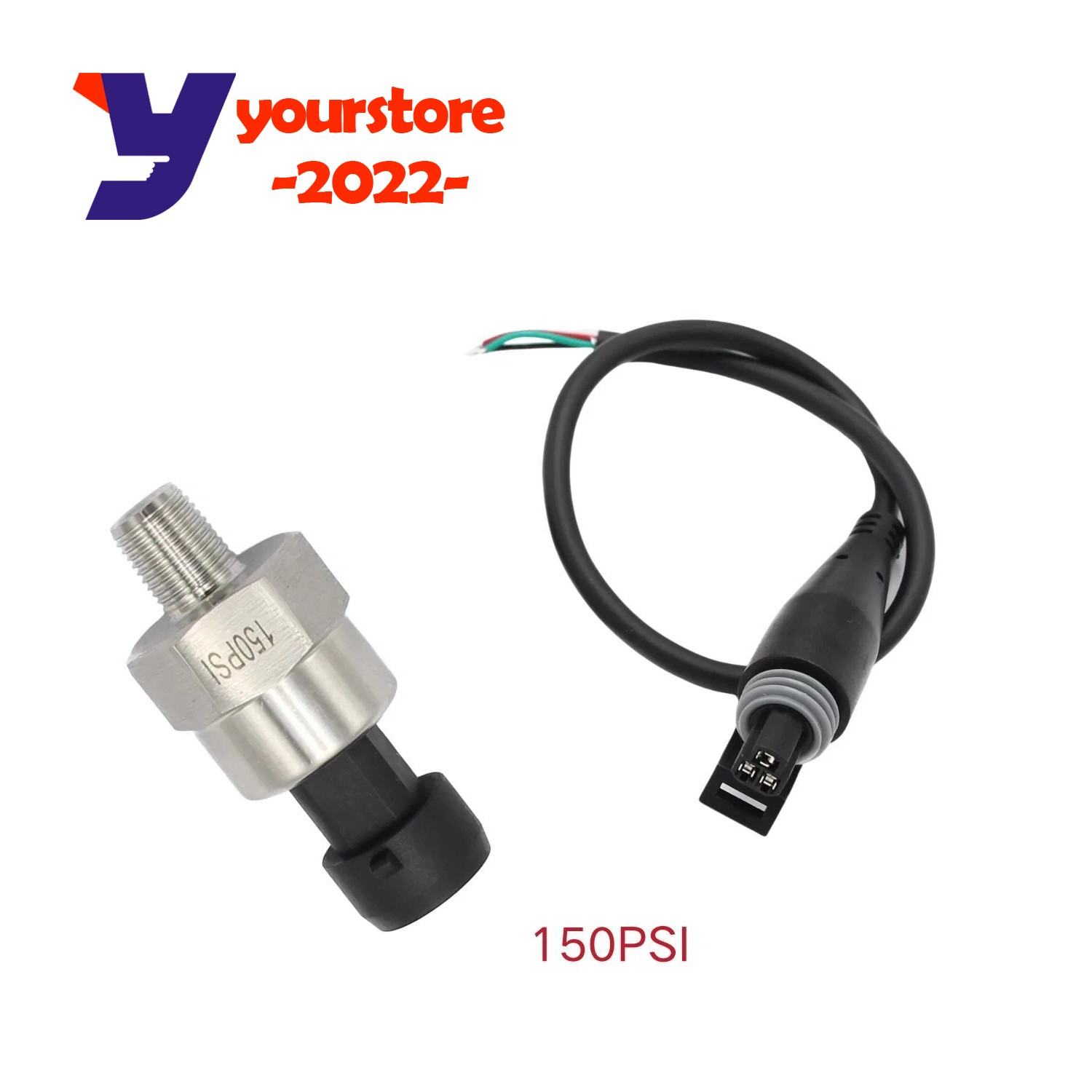 Stainless Steel Pressure Transmitter 1/8″NPT Thread 150 PSI for Fuel Water Air