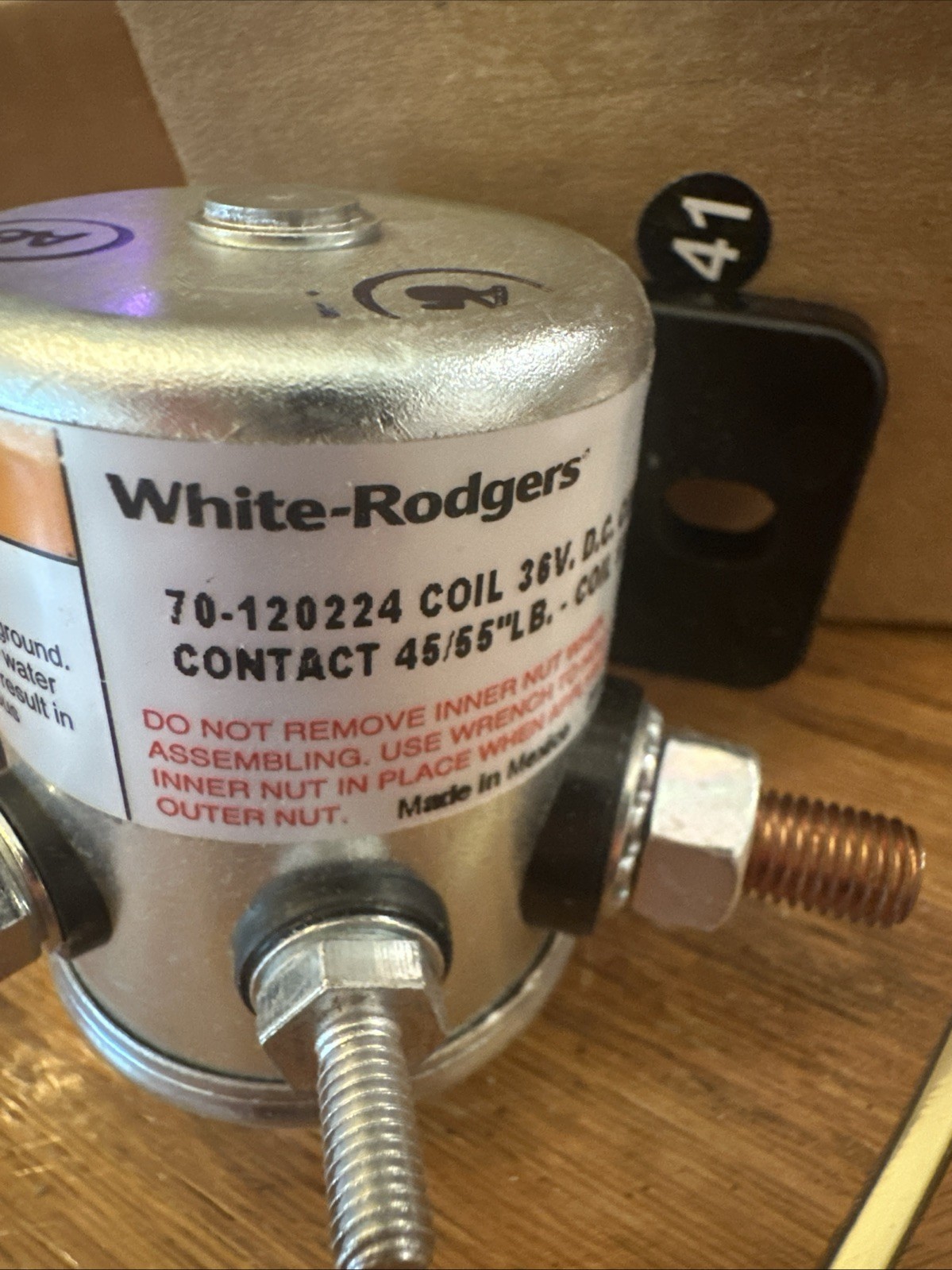 White Rodgers 70-120224 Contactor Solenoid, SPNO, 36 VDC Isolated Coil, Continuo