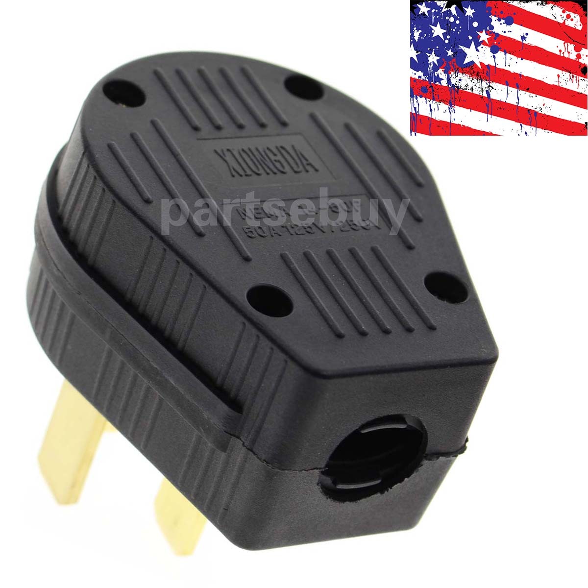 Power Plug For NEMA 14-50P, 8AWG/4C, SJOOW jacket Rubber Generator Cable 50A