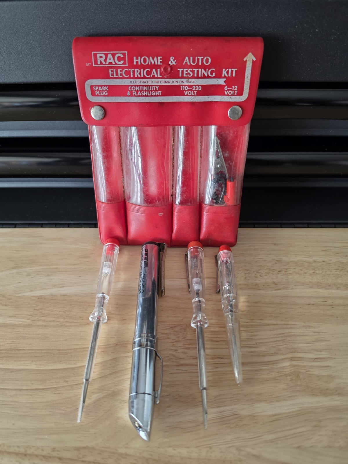 Vintage RAC Home & Auto Electrical Testing Kit Complete Made Hong Kong. Works!