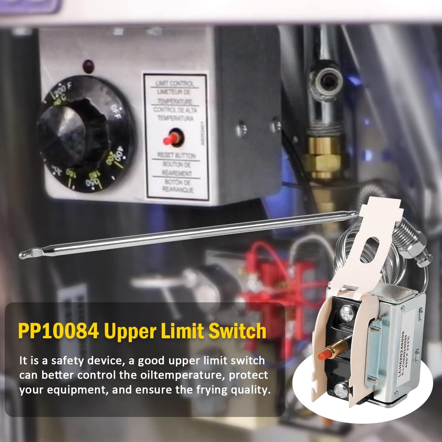 PP10084 High Limit Switch For Pitco Fryers Hi Limit Safety Thermostat 450F 45C+