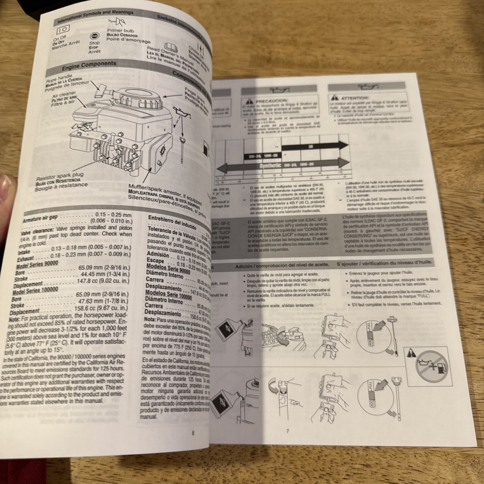 Briggs & Stratton Engines Model 90000 Model 100000 Operating/Maintenance