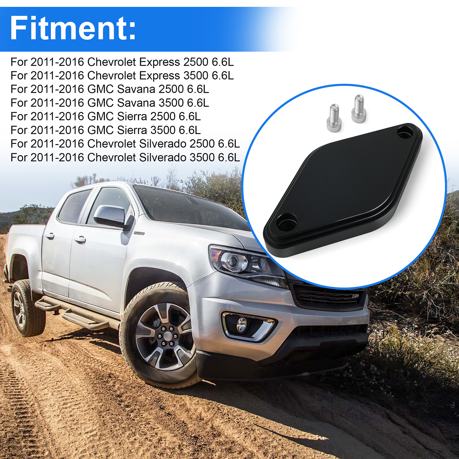 Intake Resonator Cover for Duramax 6.6L LML Diesel Models (2011-2016) Black
