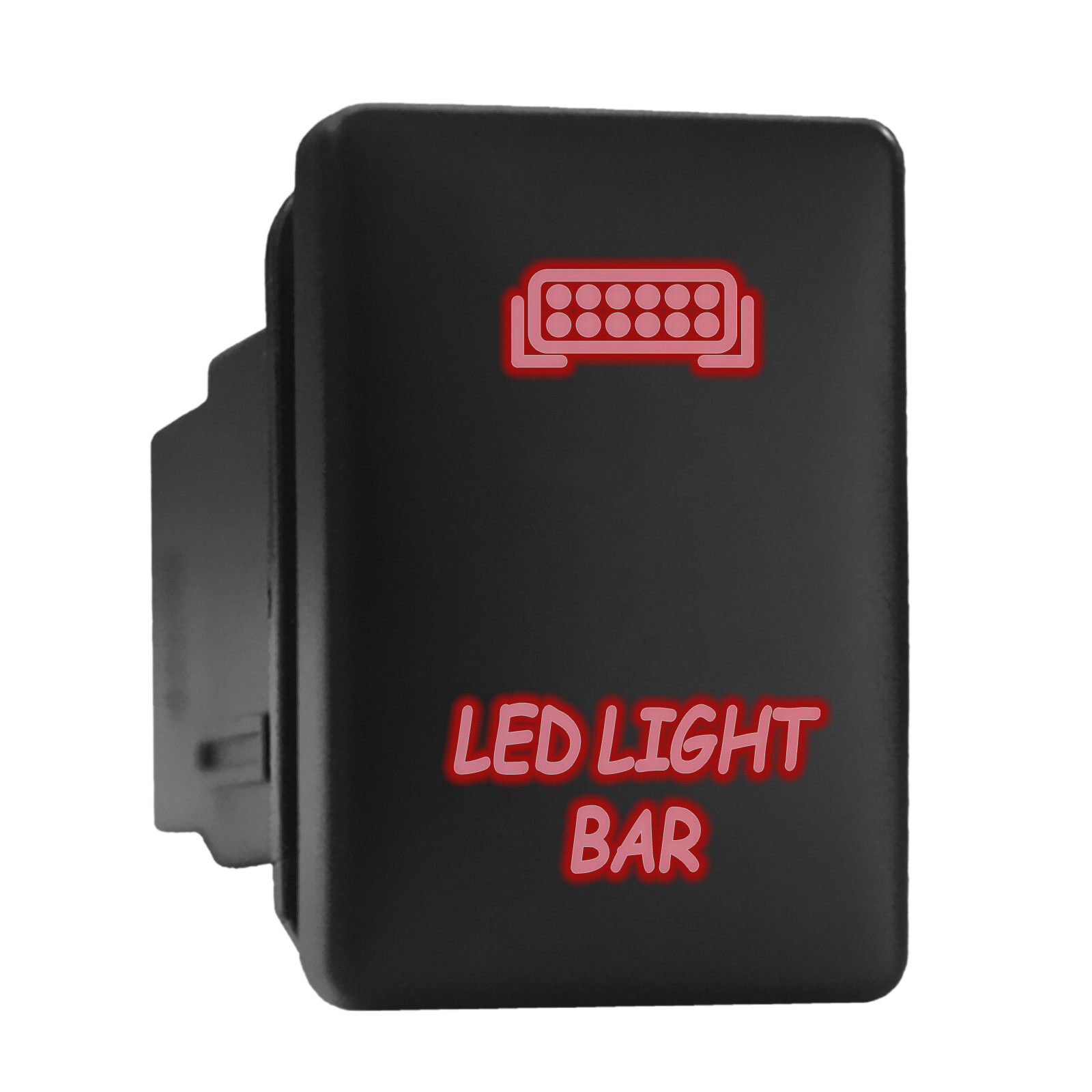 LED LIGHT BAR – Red Backlit Push In Switch 1.28″x 0.87″ (Fit: Toyota)