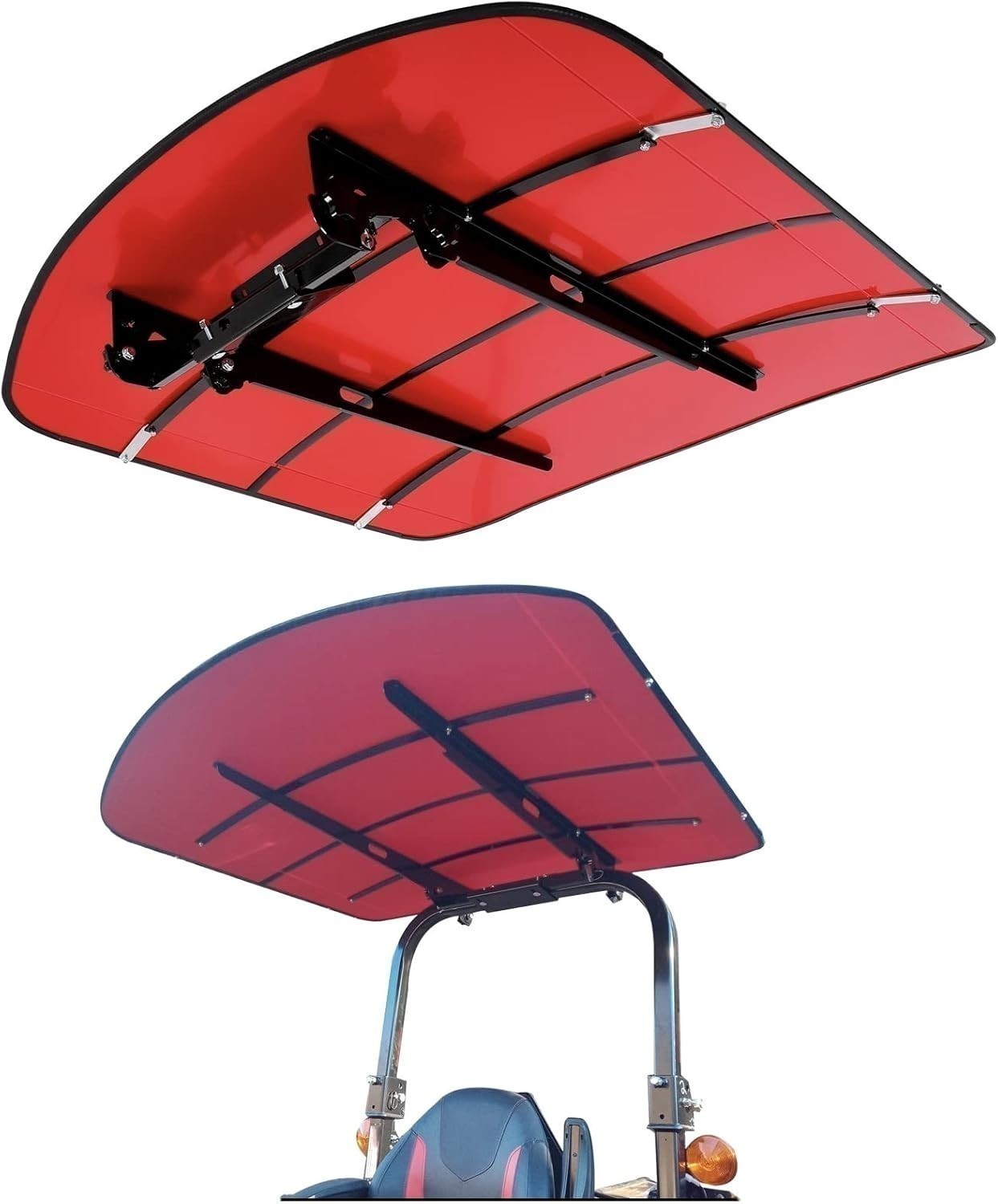 Red Tuff Top Tractor Canopy 48×52 For 2×2 2×3 ROPS Sun Shield Mower Umbrella