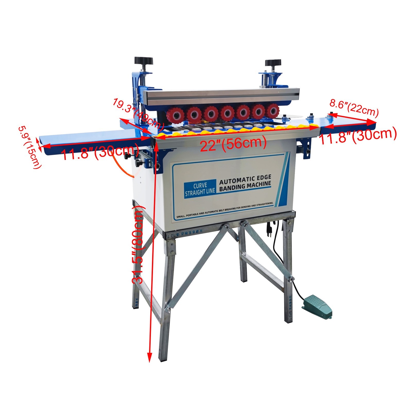 Used！Automatic Curved and Straight Edge Banding Machine Double-Sided Gluing 110V