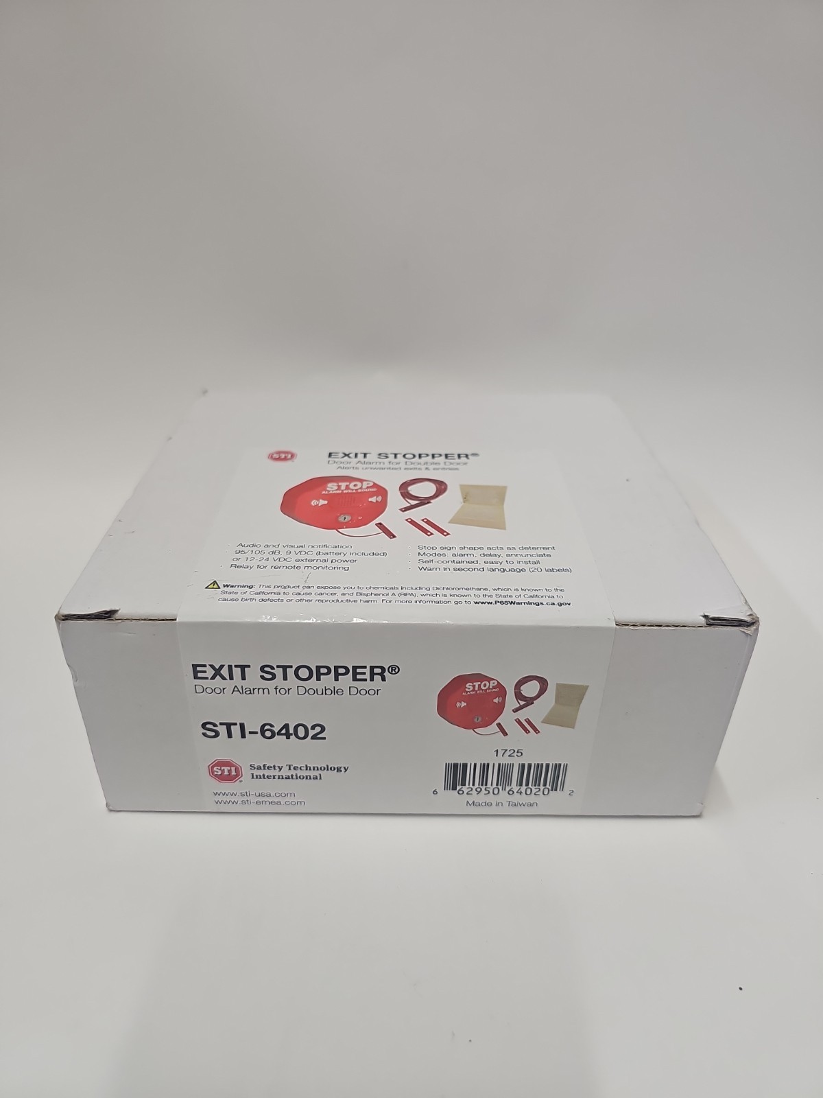 STI STI-6402 Exit Stopper Alarm Double Door 105 dB Multi NEW Factory Sealed