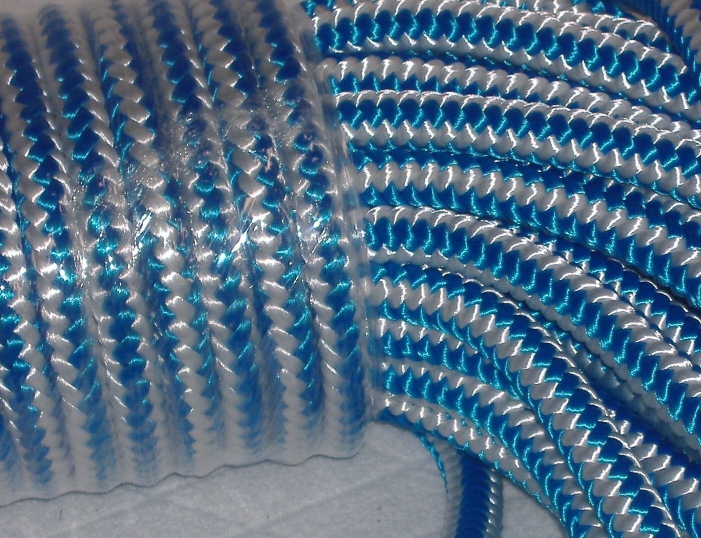 Arborist 12 strand polyester climbing rope 1/2×200 ft blue/white Blue Ox Rope