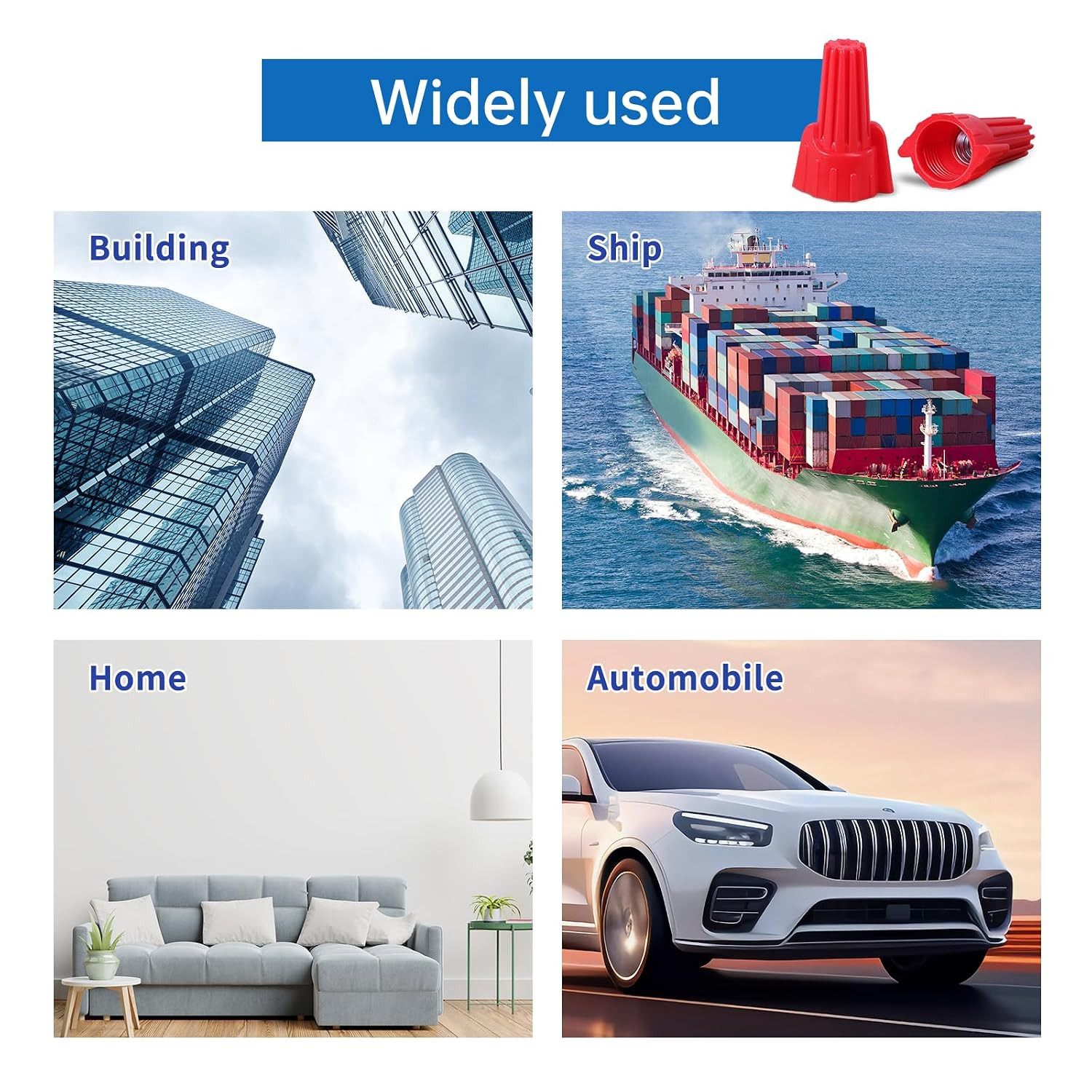 400PCS Red Wire Nuts Connectors P12 Twist Wire Caps Electrical Wire Connectors,