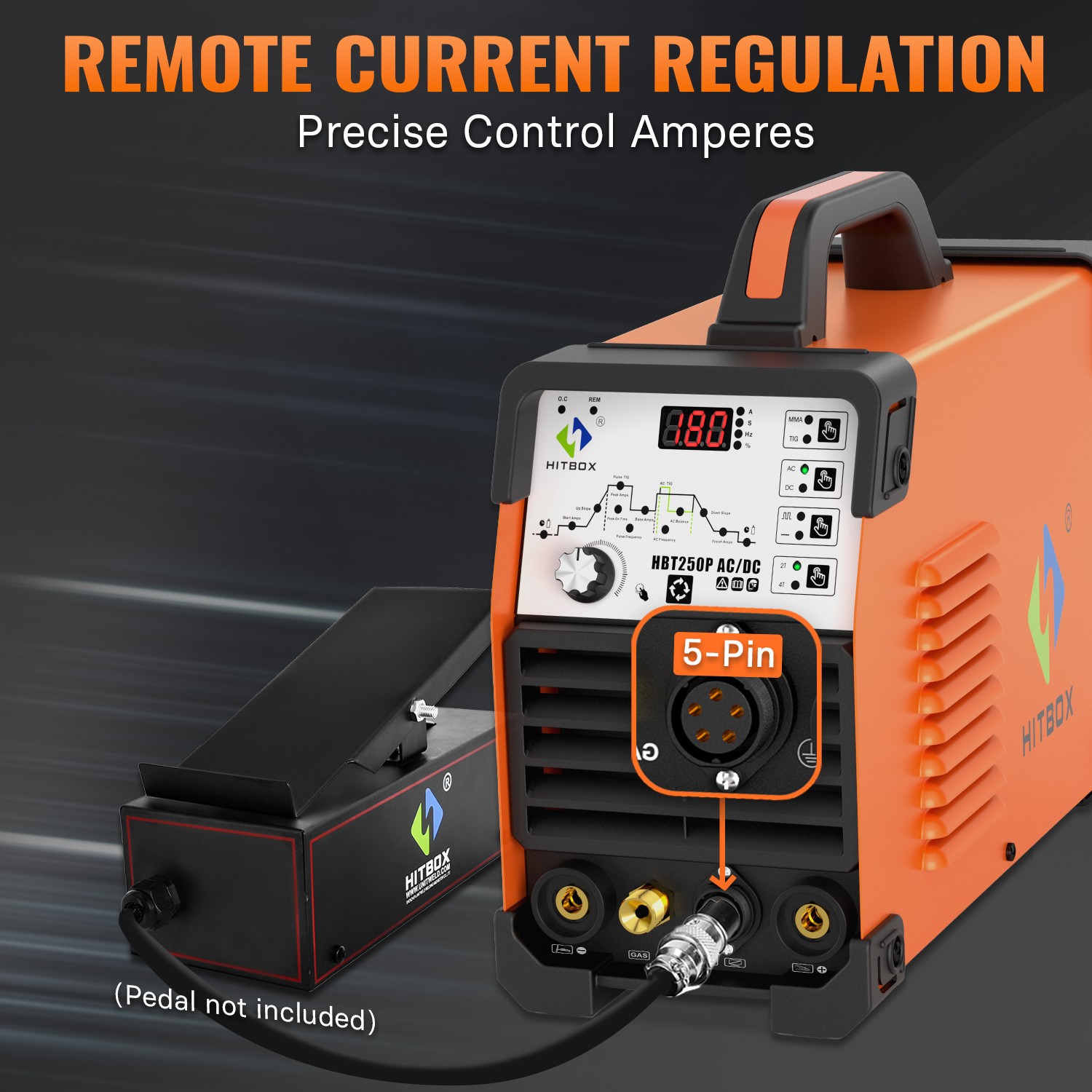 5 in1 220V 200Amp AC/DC HF Pulse TIG Stick Welder 2T/4T Aluminum Welding Machine