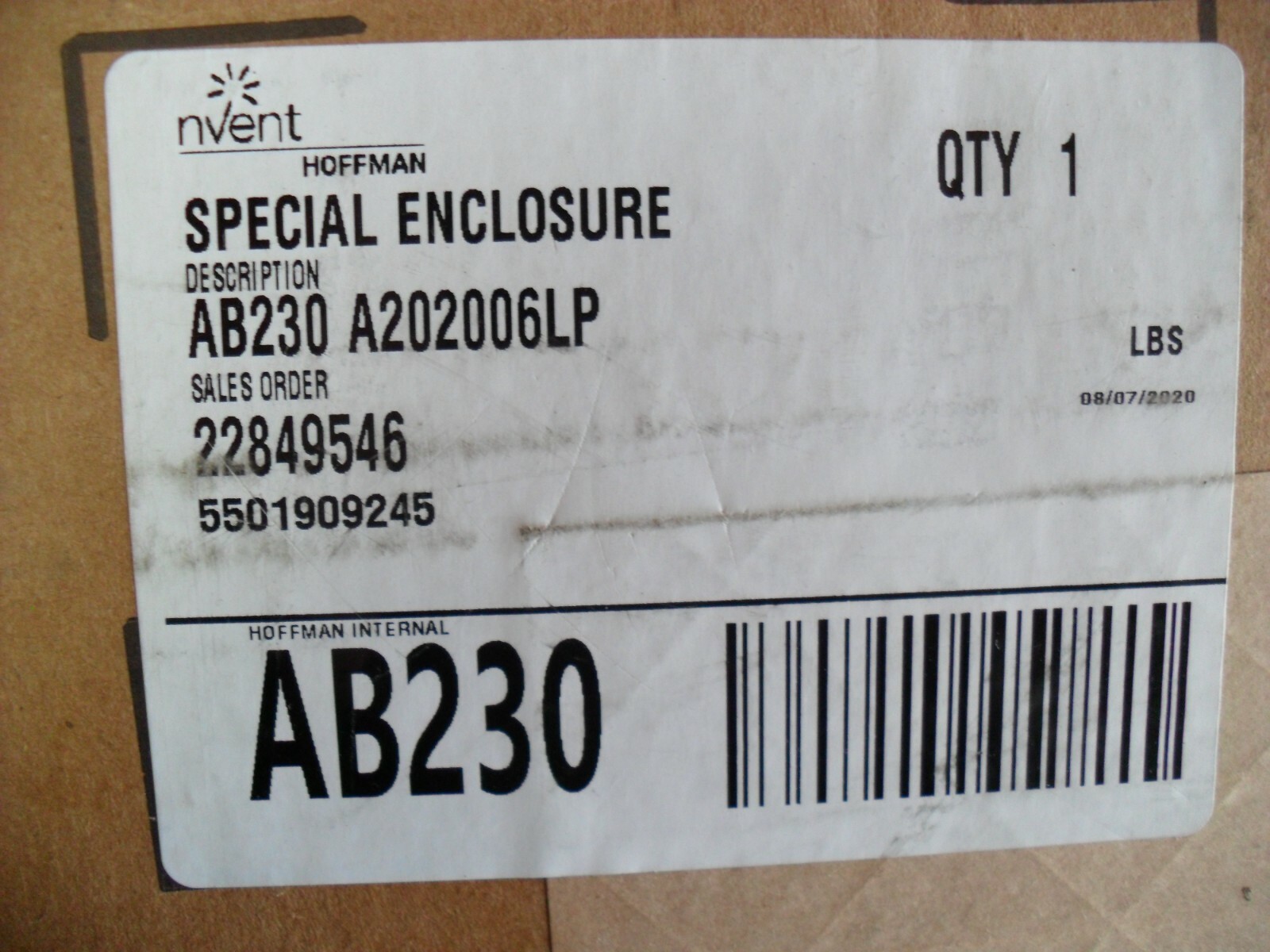 Hoffman – Nvert – AB230 – A202006LP ( Special Enclosure ) nib