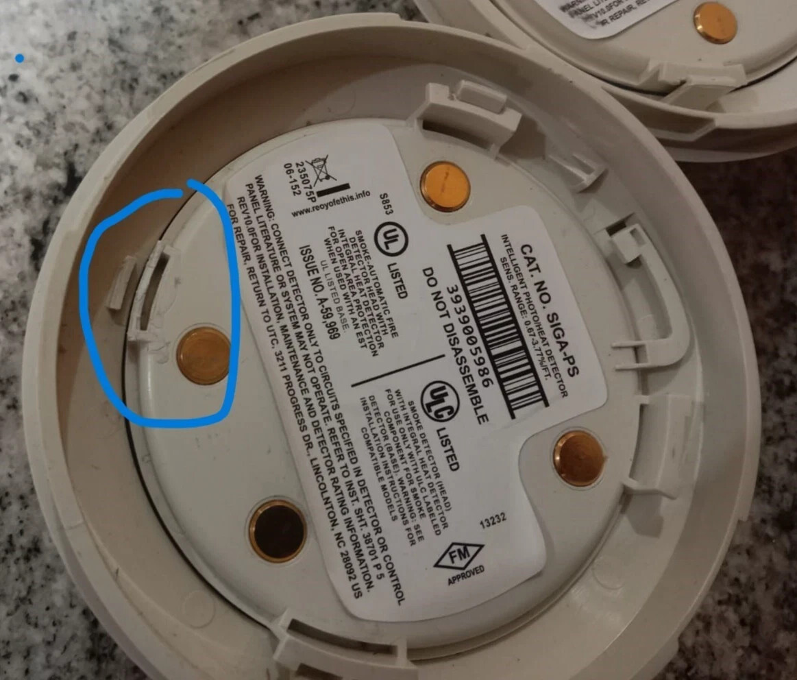 1x HFPO-11 Siemens Fire Alarms Detector with base HFPO11