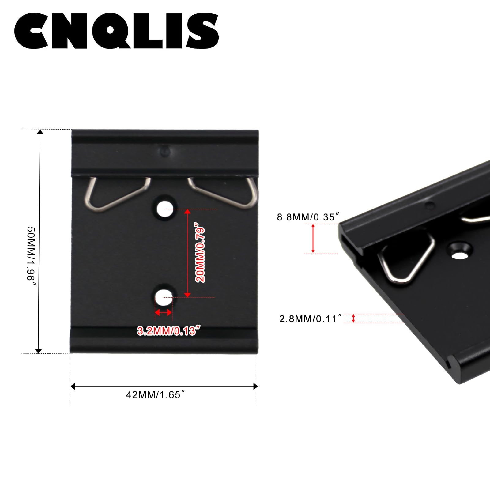 Din Rail Mount Clip, 1.65″ Width DIN Rail Mounting Clip Snap in Universal Mou…