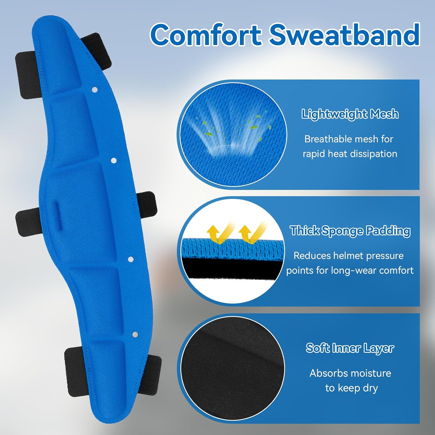 Hard Hat Sweatband, Hard Hat Cooling Liner for Safety Helmets, Reusable
