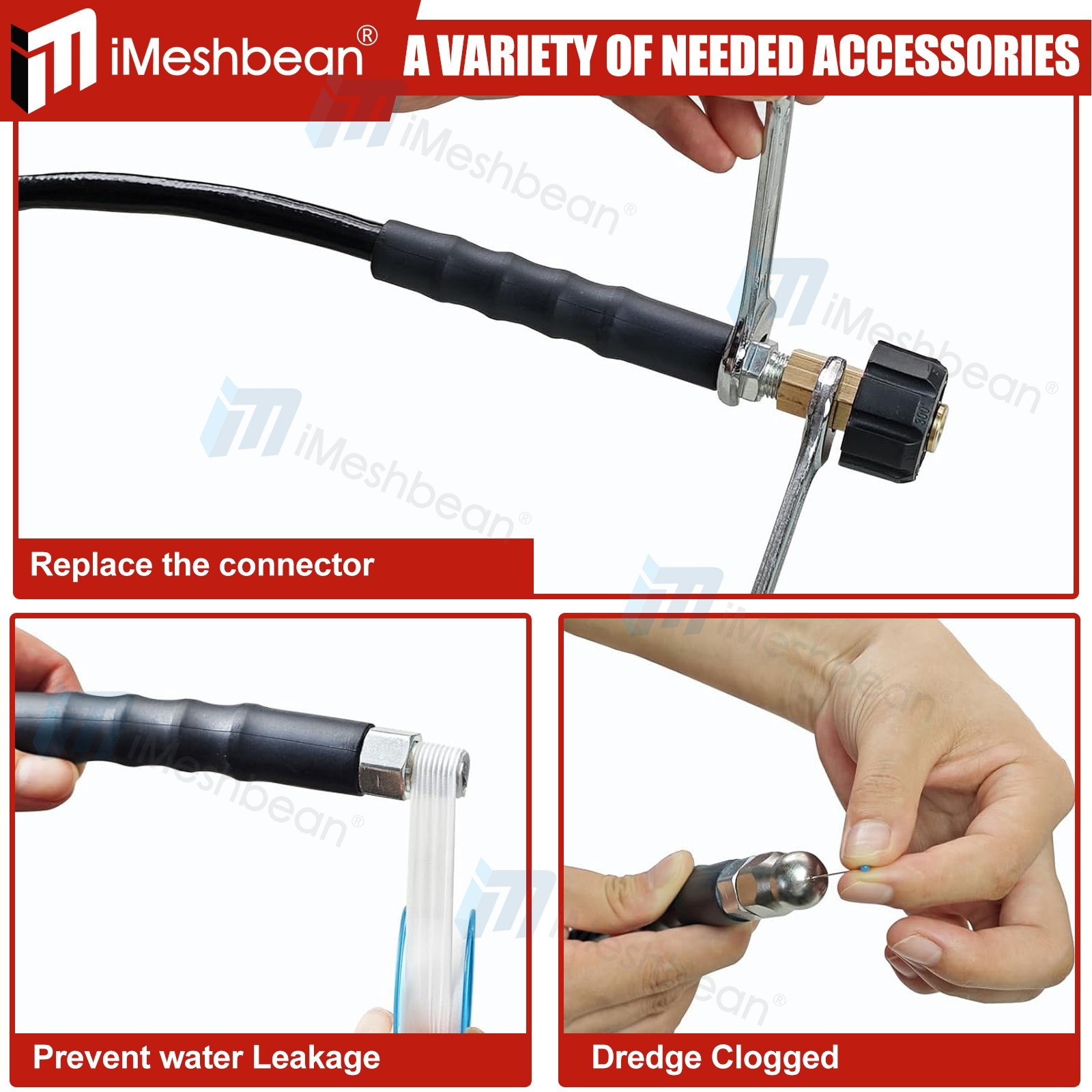 200FT 1/4″M-NPT Drain Cleaning Hose Sewer Jetter Nozzles Kit For Pressure Washer