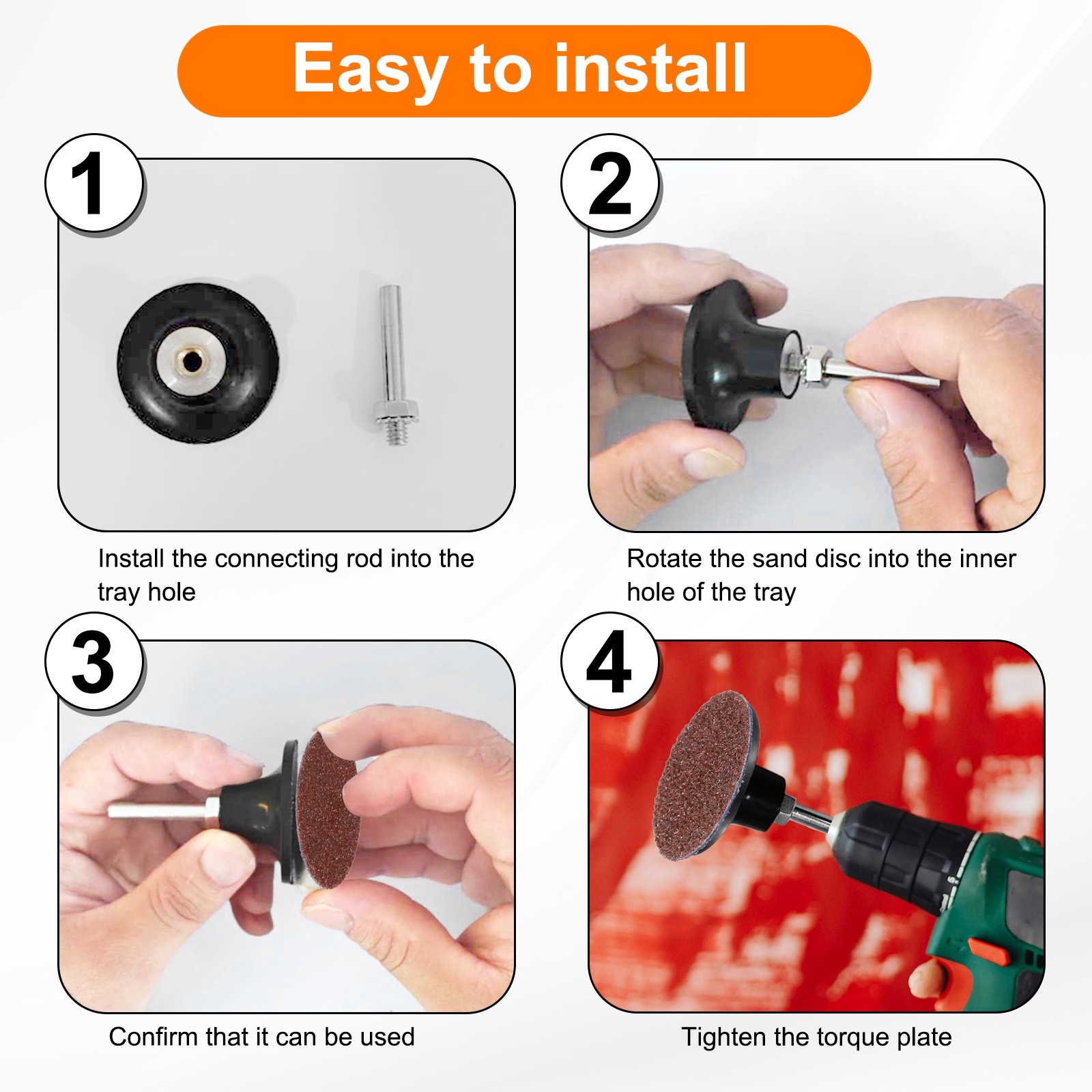 23pcs Quick Change Disc Set 1″ Lock Sanding Disc 60 Grits with Disc Holder