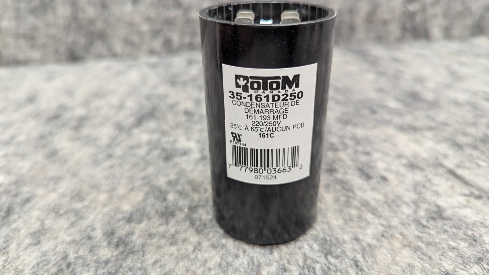 Motor Run Start Capacitor 35-161D250 161-193MFD 220/250VAC Round – Rotom 🔥New🔥