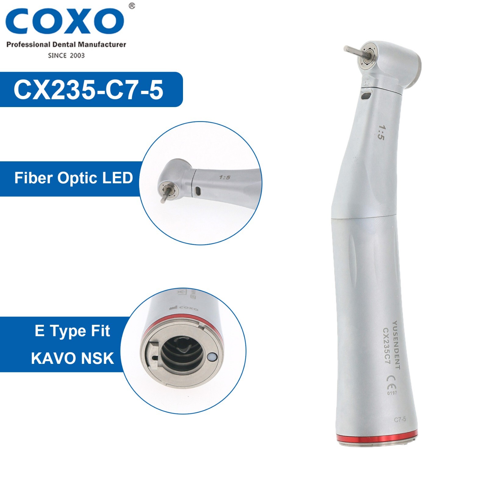 COXO Dental CX235 LED/Fiber/Surgical/Contra Angle Low Speed Handpiece NSK/KaVo