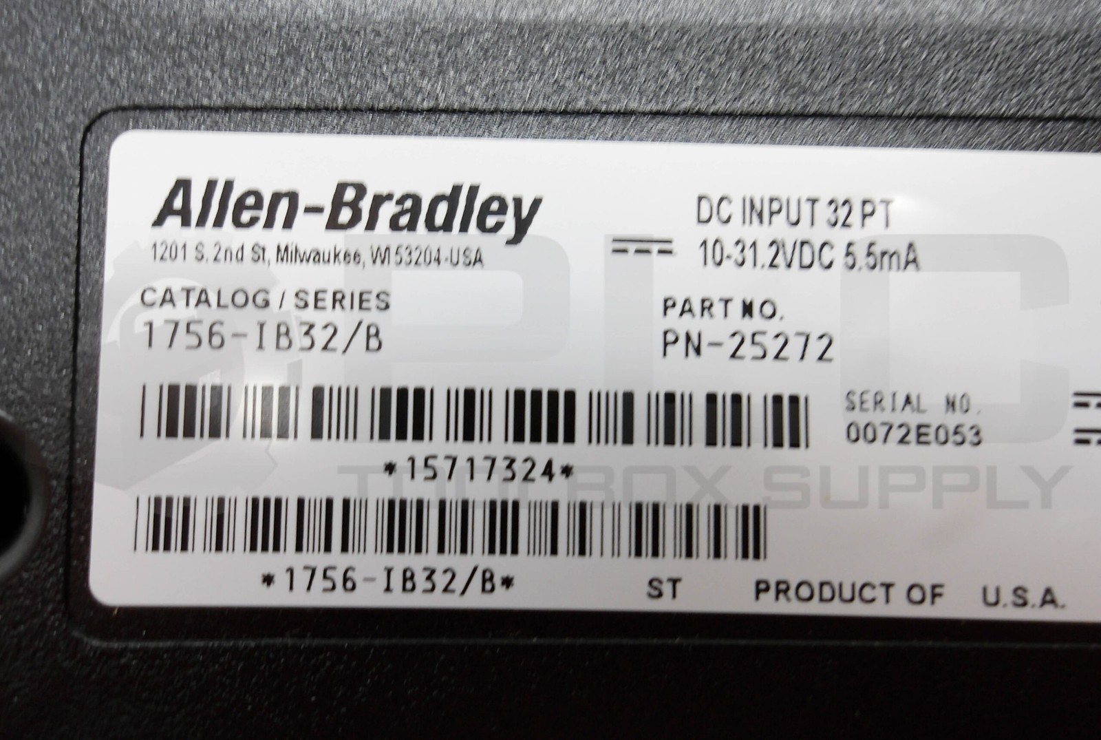 ALLEN BRADLEY 1756-IB32 /B DC INPUT 32PT 10-31.2VDC 5.5MA