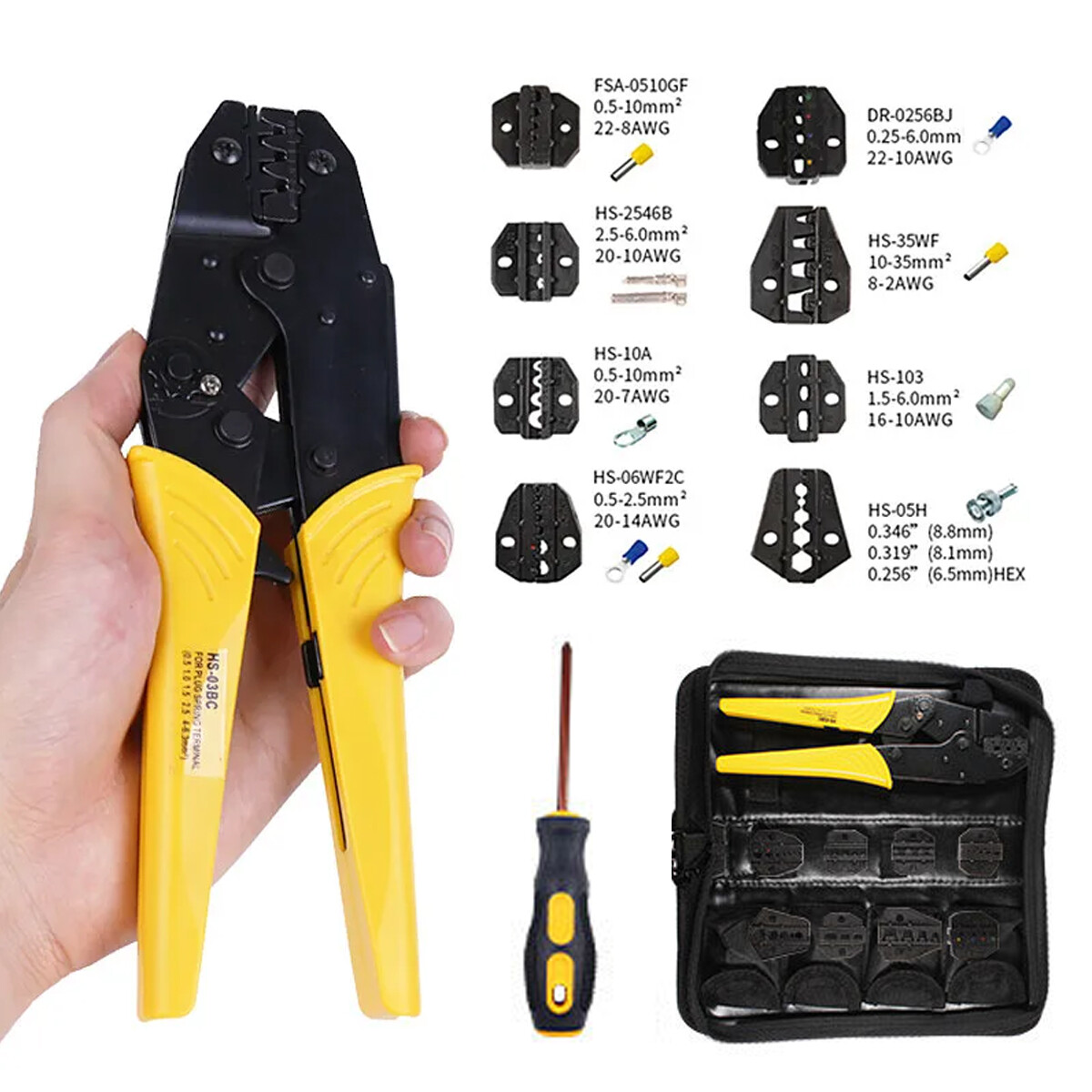 Ratchet Crimper Plier Crimping Tool Cable Wire Connectors Electrical Terminals