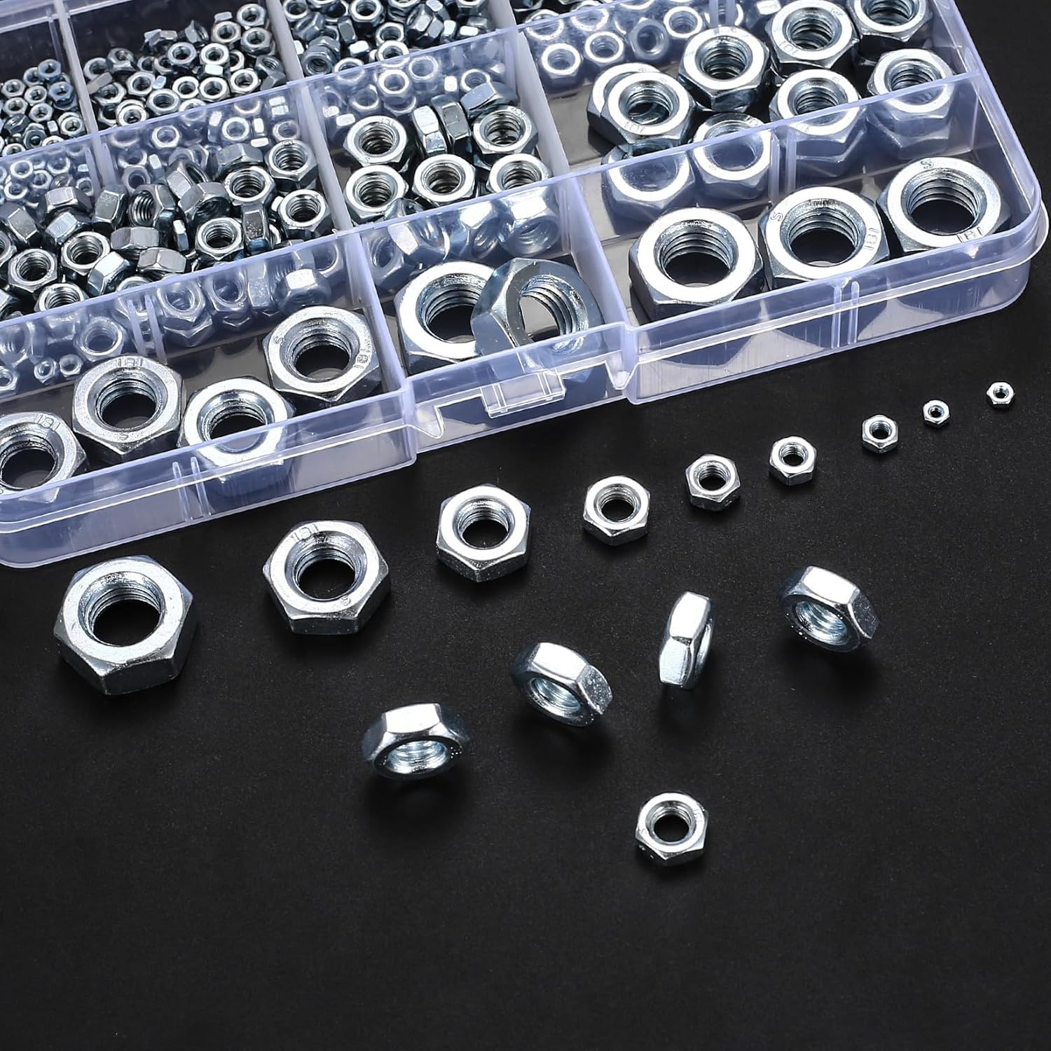 Metric Hex Nuts Assortment Kit, 430 Pcs Stainless Steel Hex Nuts Set, Hex Har…