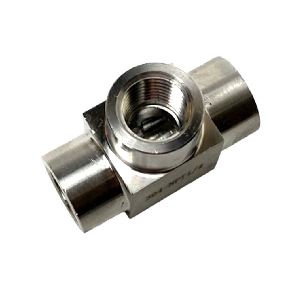 3Pcs 1/4″ Tee T 3 way Female 304 SS Threaded Connector Pipe Fitting NPT USA