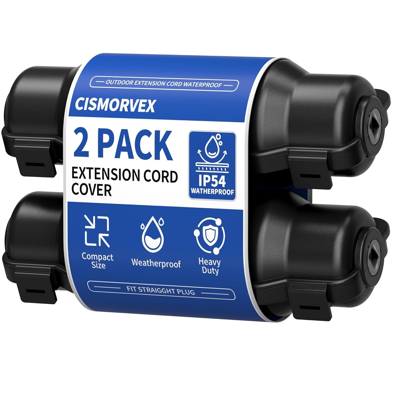 2 Pack Outdoor Extension Cord Safety Cover W/ Waterproof Seal