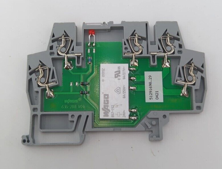 Wago 859-304 power relay, SPDT, 24 VDC, 5 A, DIN Rail, non-latching Used