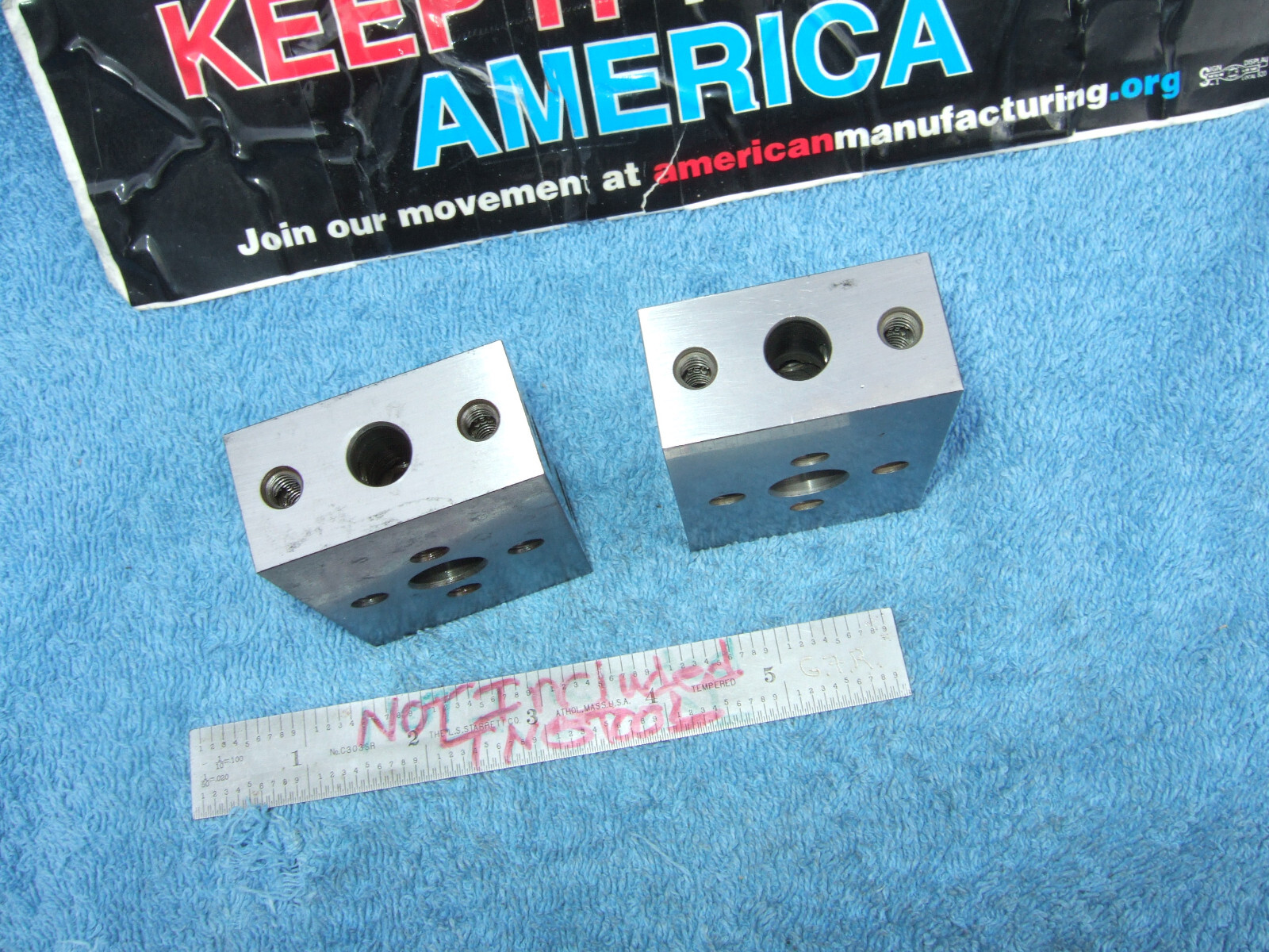 Hermann Schmidt 1-2-3 BLOCKS STAINED USA MADE TOOLMAKER MACHINIST INSPECT GRIND