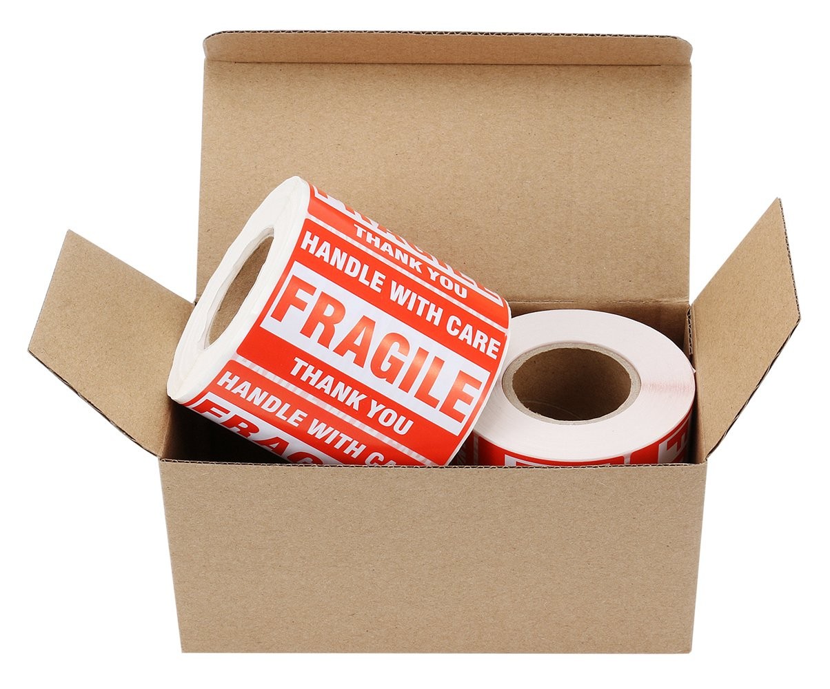2 Rolls 2×3 500/Roll Fragile Shipping Labels Handle with Care Thank You Stickers